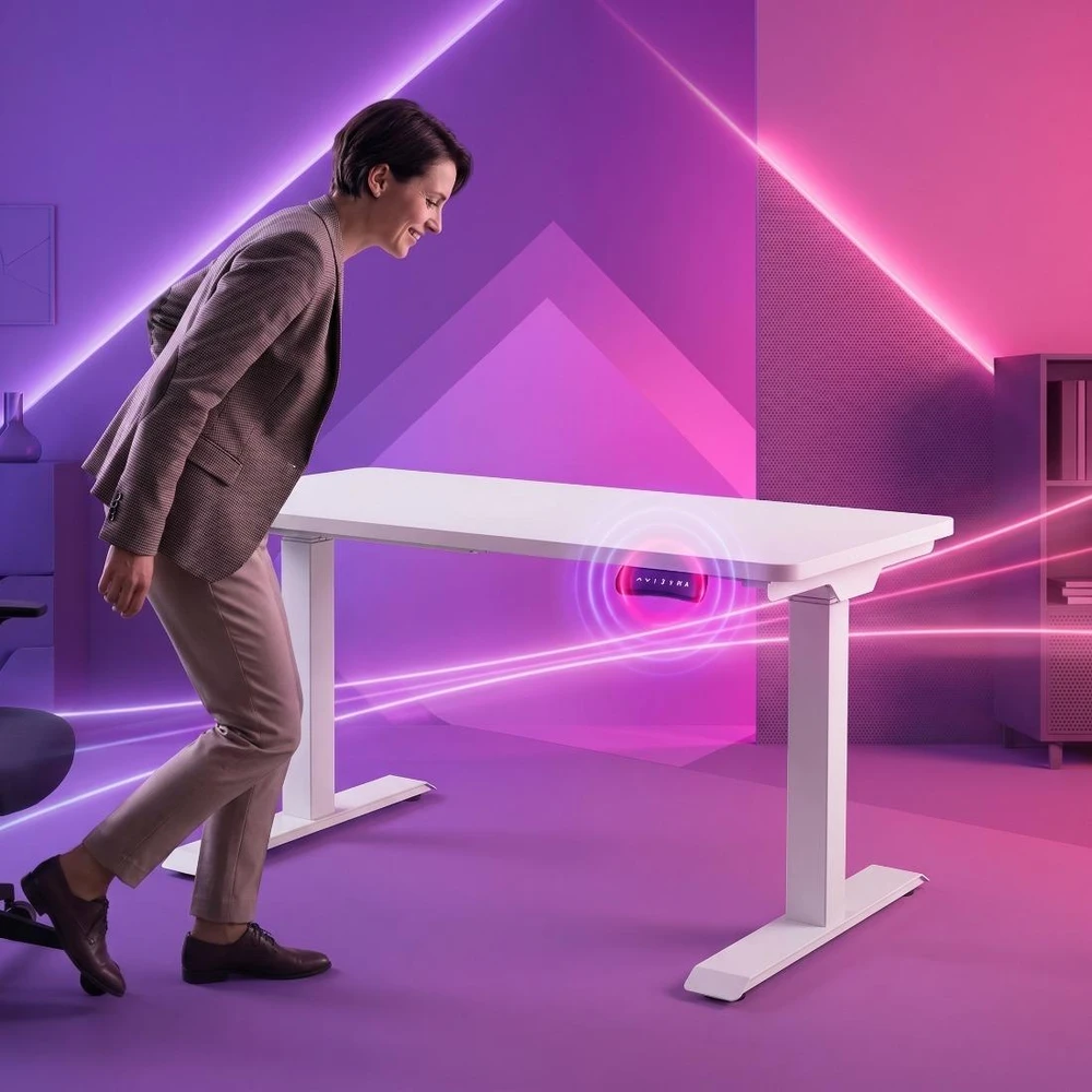 Elektrinis rašomasis stalas Spacetronik Moris QuickLock 224WW, 140 × 70 cm, baltas