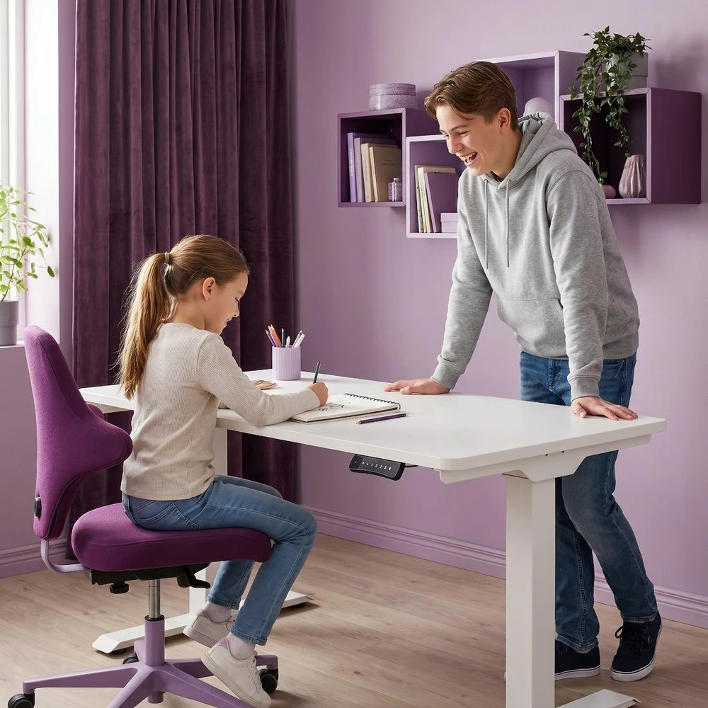 Elektrinis rašomasis stalas Spacetronik Moris QuickLock 224WW, 120 × 60 cm, baltas
