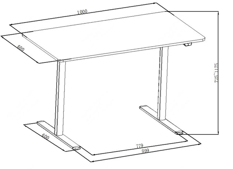 Elektrinis reguliuojamo aukščio rašomasis stalas Spacetronik Moris 121BO, 100 × 60 cm