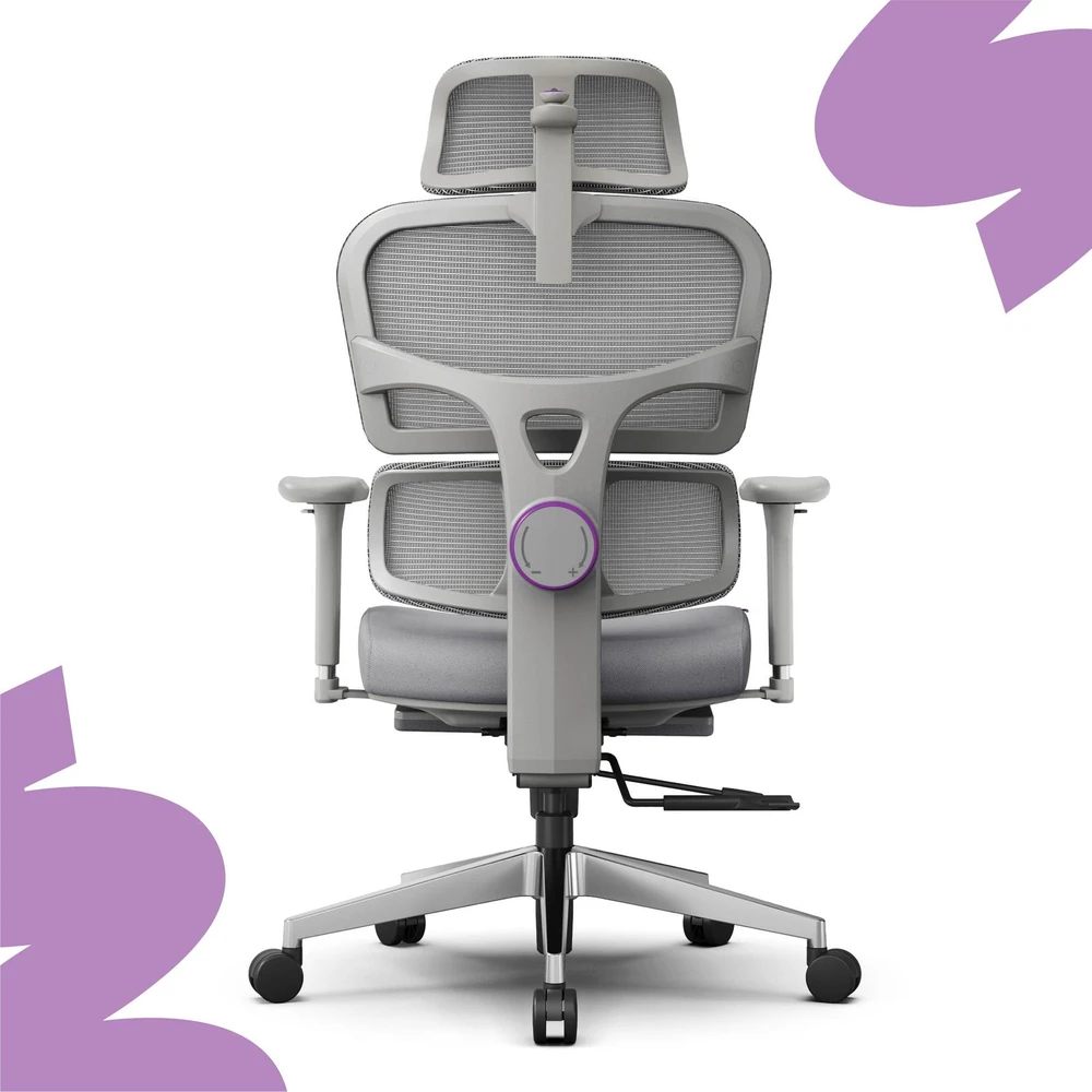 Ergonomiškas „Spacetronik LUMBO 44“ pilkas fotelis