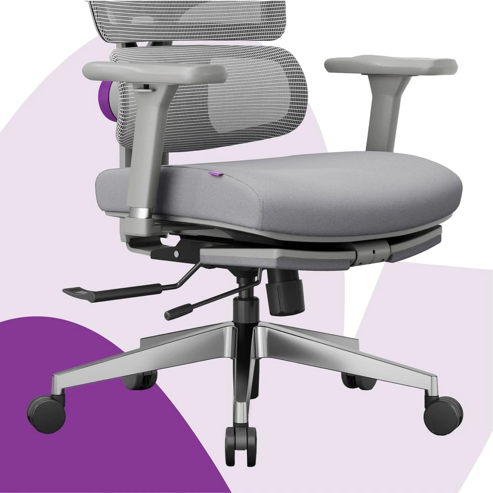 Ergonomiškas „Spacetronik LUMBO 44“ pilkas fotelis