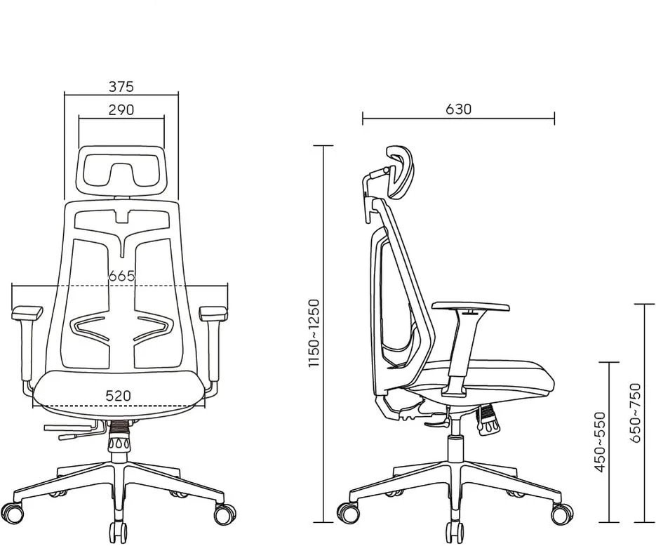 Ergonomiška biuro kėdė Spacetronik GRINGO-45
