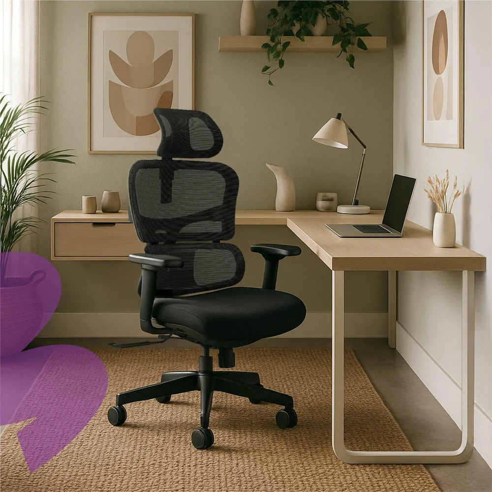 Ergonomiška biuro kėdė Spacetronik LUMBO 33, juoda