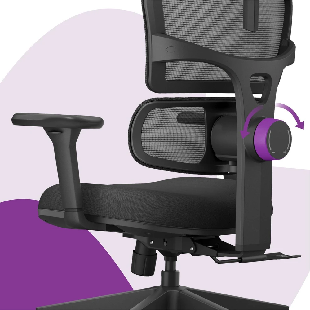 Ergonomiška biuro kėdė Spacetronik LUMBO 33, juoda