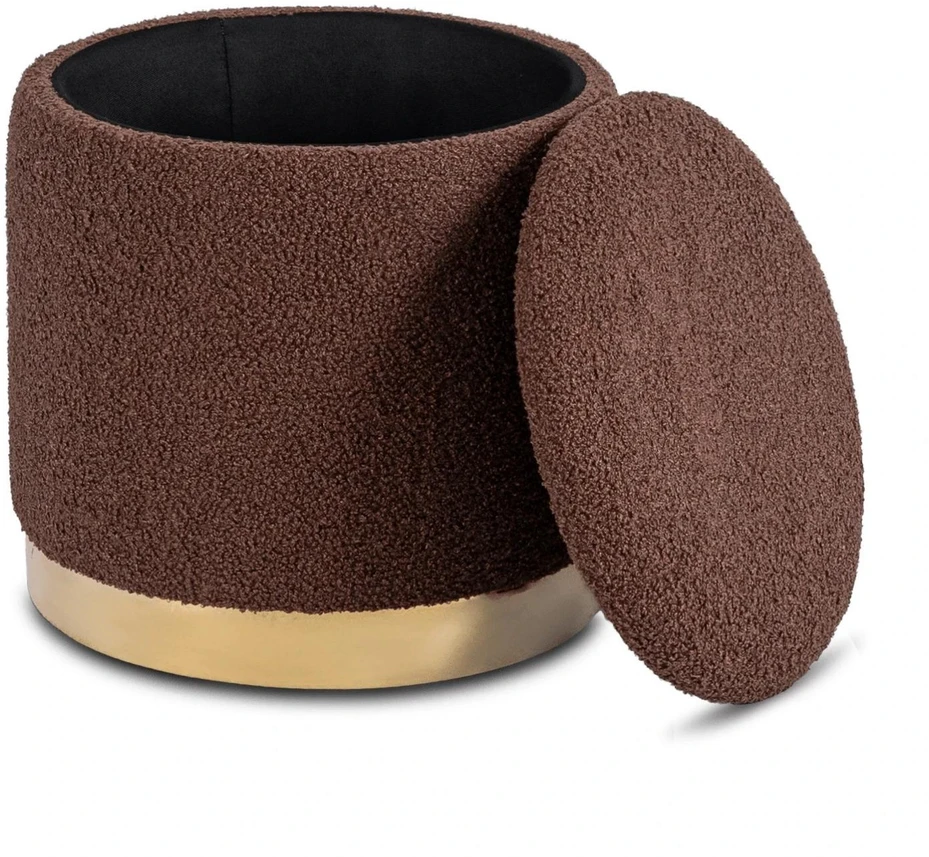 Mebel Elite Apmušalų pufas CARNOS, 40 × 40 × 40 cm, rudas