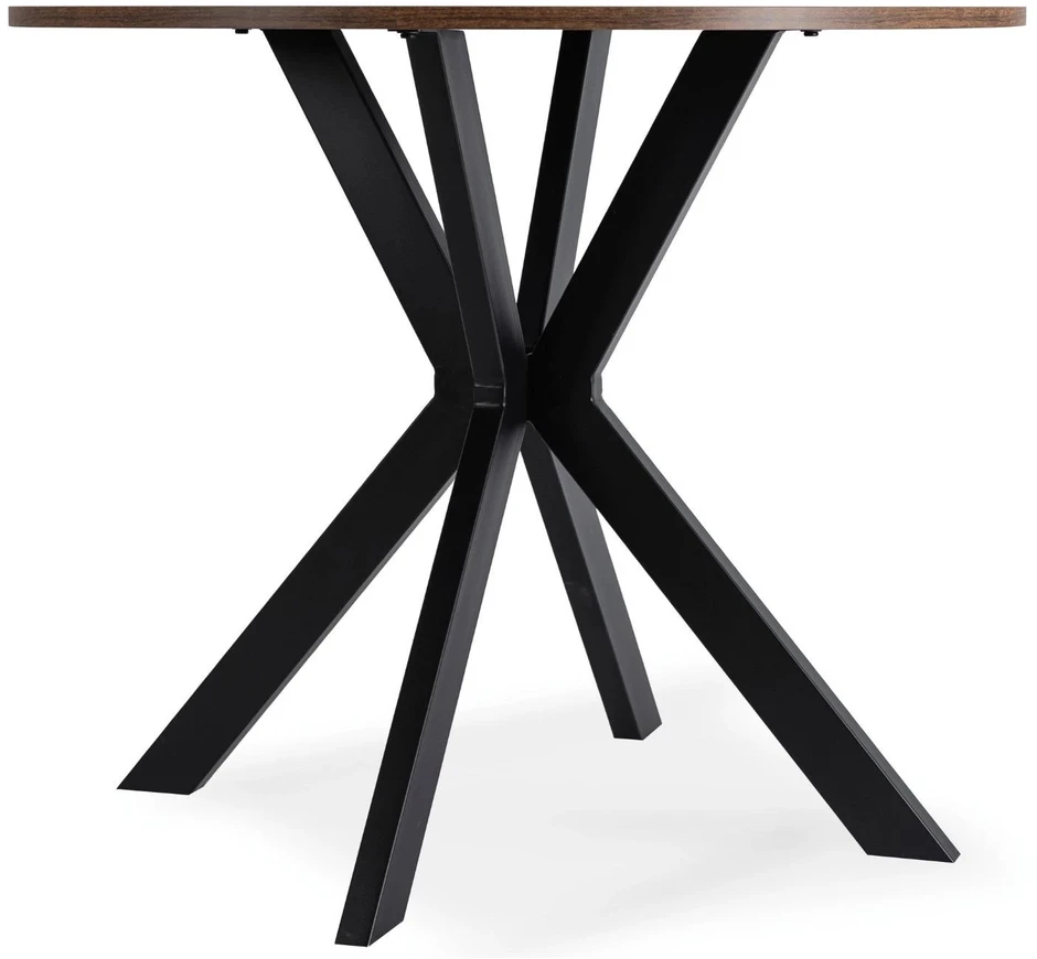 Mebel Elite Apvalus stalas LAUREN, 80 cm, kaimiško ąžuolo ir juodos spalvos