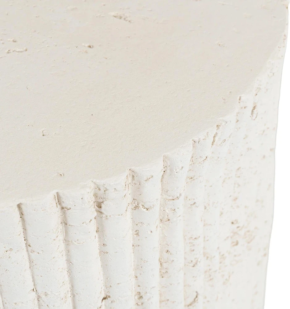 Mebel Elite Apvalus staliukas, Ø 38 cm, kreminis
