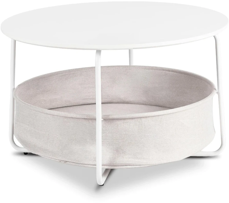 Mebel Elite Apvalus staliukas, 75 cm, baltas