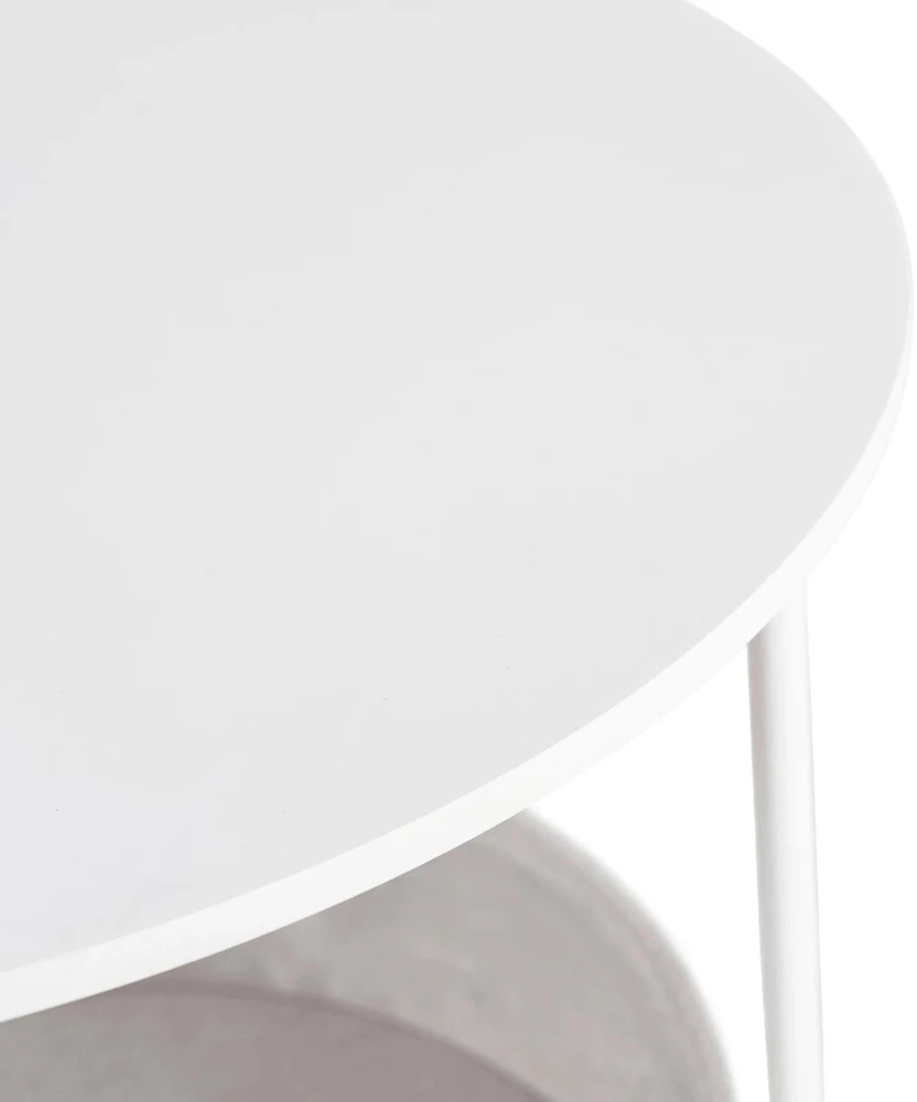 Mebel Elite Apvalus staliukas VARANO, Ø 55 cm, baltas