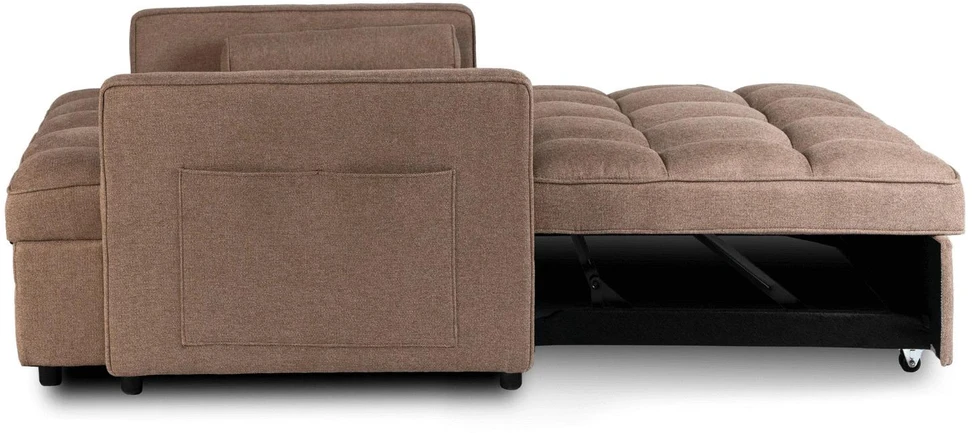 Mebel Elite Atlošiamas fotelis-lova su galvos ir kojų atramomis, rudas