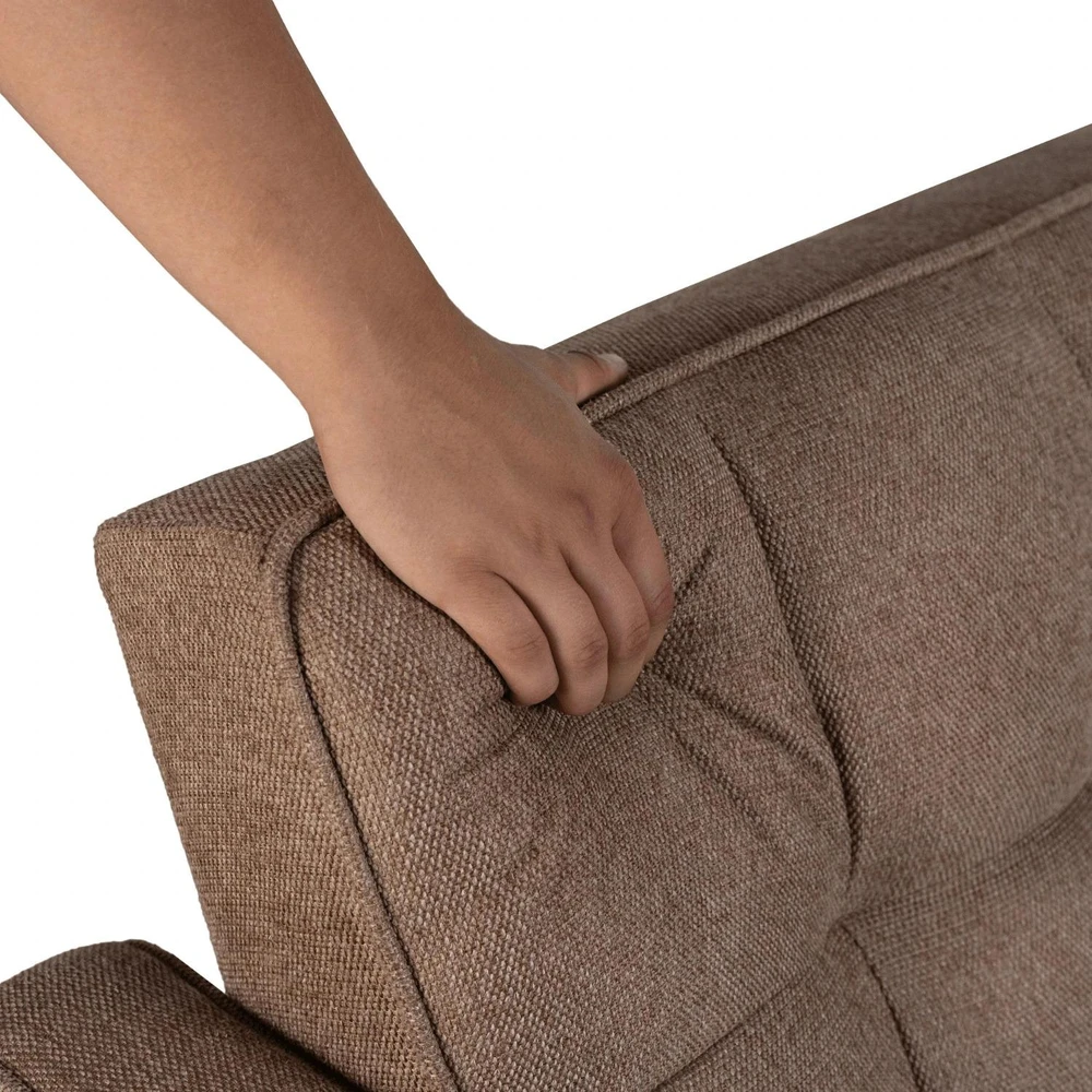 Mebel Elite Atlošiamas fotelis-lova su galvos ir kojų atramomis, rudas