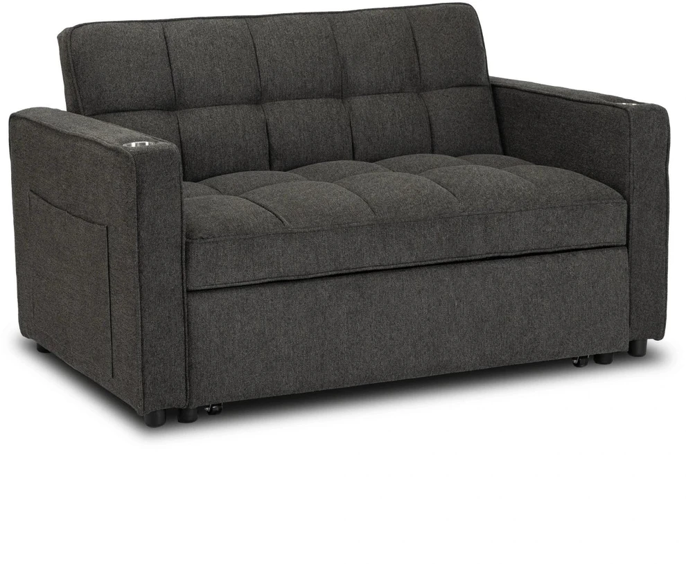 Mebel Elite Atlošiamas fotelis-lova su kojų atrama, juodas