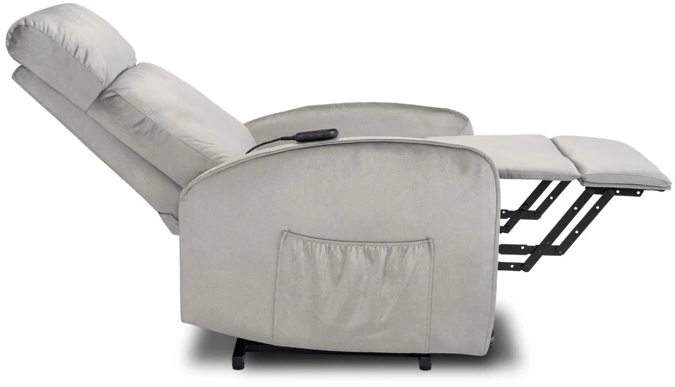 Mebel Elite Atlošiamas fotelis su atsistojimo funkcija, 61 × 85 × 136 cm, pilkas