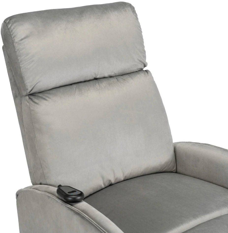Mebel Elite Atlošiamas fotelis su atsistojimo funkcija, 61 × 85 × 136 cm, pilkas