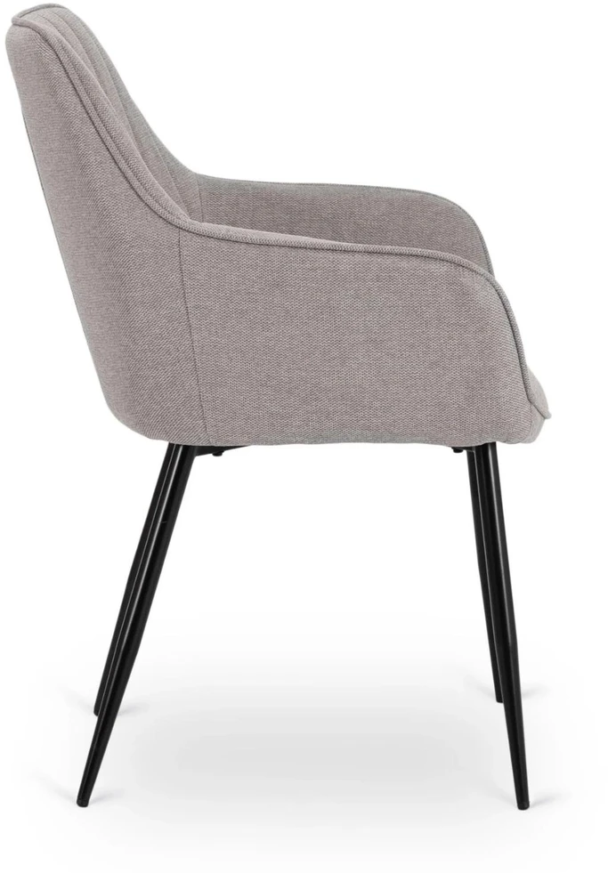 Mebel Elite Audiniu aptraukta kėdė MALAGA, metalinis rėmas, 60 × 86 cm, pilka