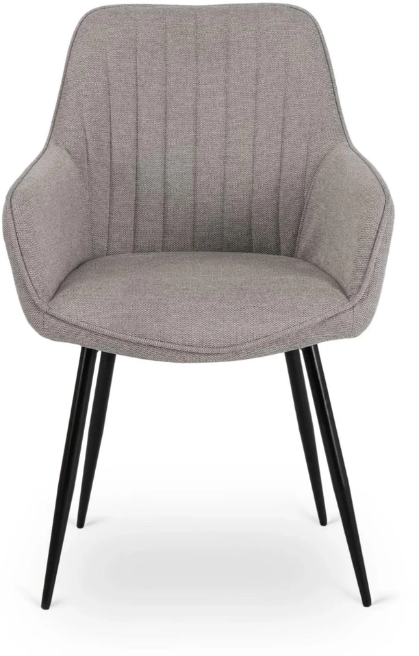 Mebel Elite Audiniu aptraukta kėdė MALAGA, metalinis rėmas, 60 × 86 cm, pilka