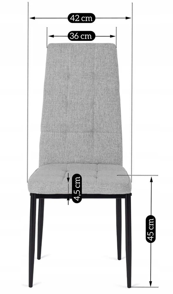 Mebel Elite Audiniu aptraukta kėdė TEX, 42 × 43 × 95 cm, pilka