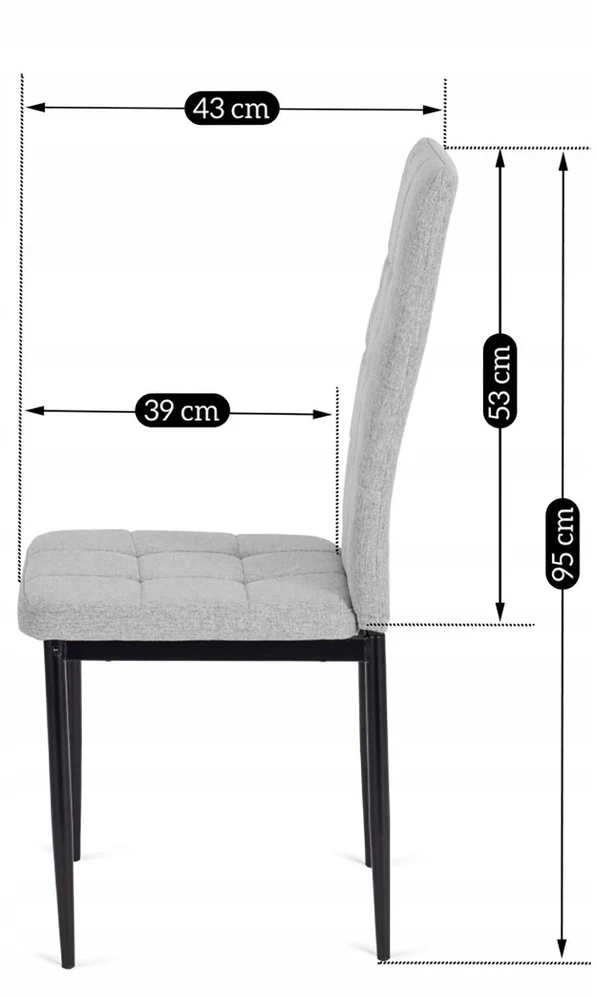 Mebel Elite Audiniu aptraukta kėdė TEX, 42 × 43 × 95 cm, pilka