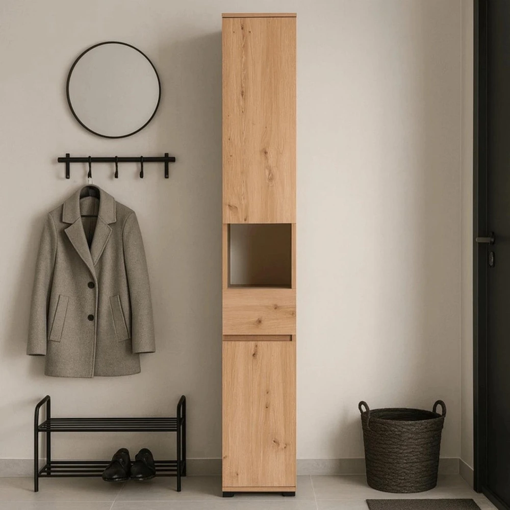 Mebel Elite Aukšta spintelė VENORNA, 30 cm, artisan ąžuolo spalvos