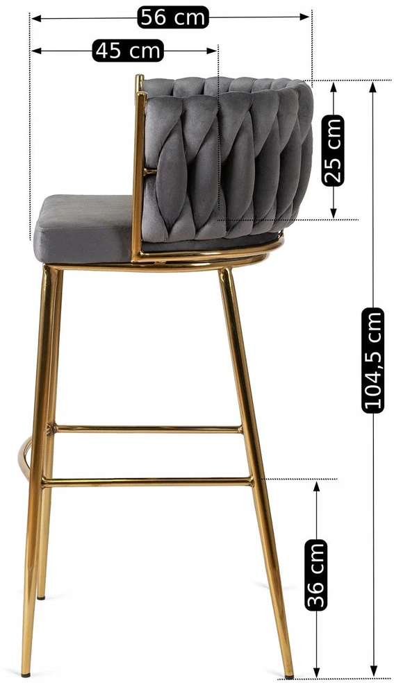 Mebel Elite Baro kėdė FLORES 2, 104,5 cm, pilka, veliūrinė