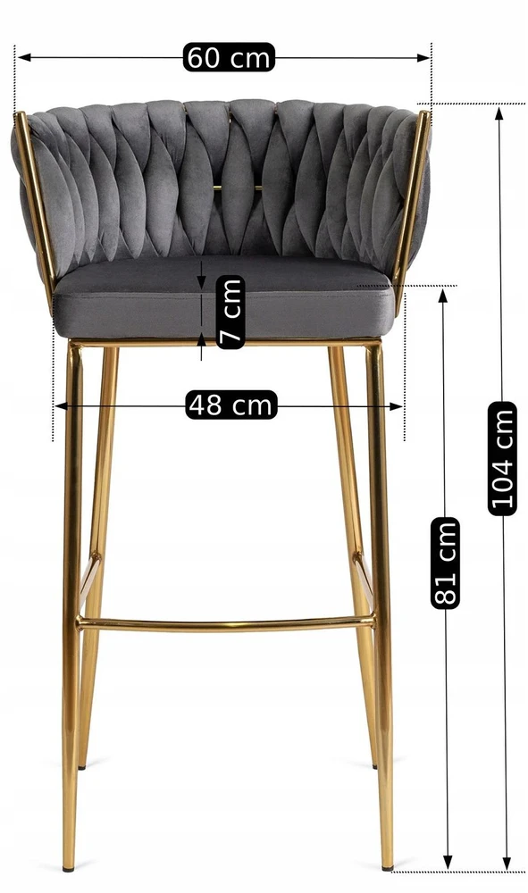 Mebel Elite Baro kėdė FLORES 2, 104,5 cm, pilka, veliūrinė