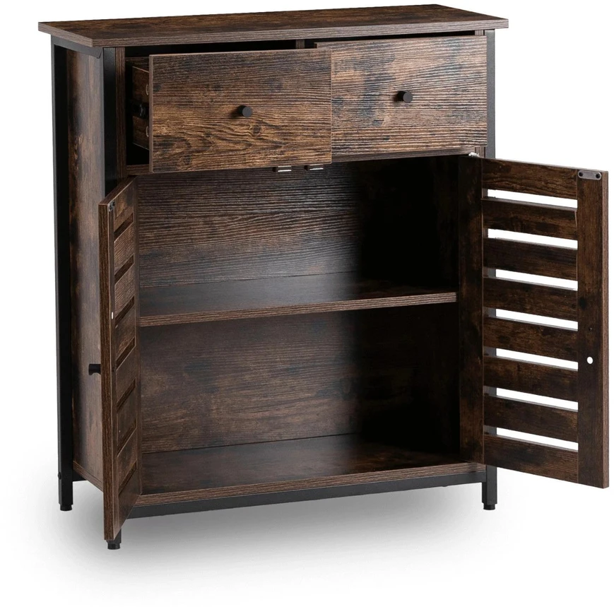 Mebel Elite Batų spintelė AMAYA, 2 stalčiai, 2 lentynos, 70 cm, kaimiško ąžuolo spalvos