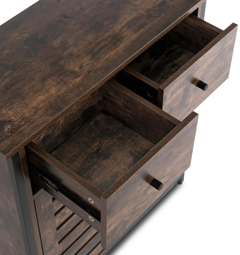 Mebel Elite Batų spintelė AMAYA, 2 stalčiai, 2 lentynos, 70 cm, kaimiško ąžuolo spalvos