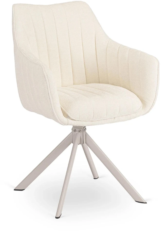 Fotelis Mebel Elite Besisukanti kėdė BAJA, pasukama 180°, kreminė
