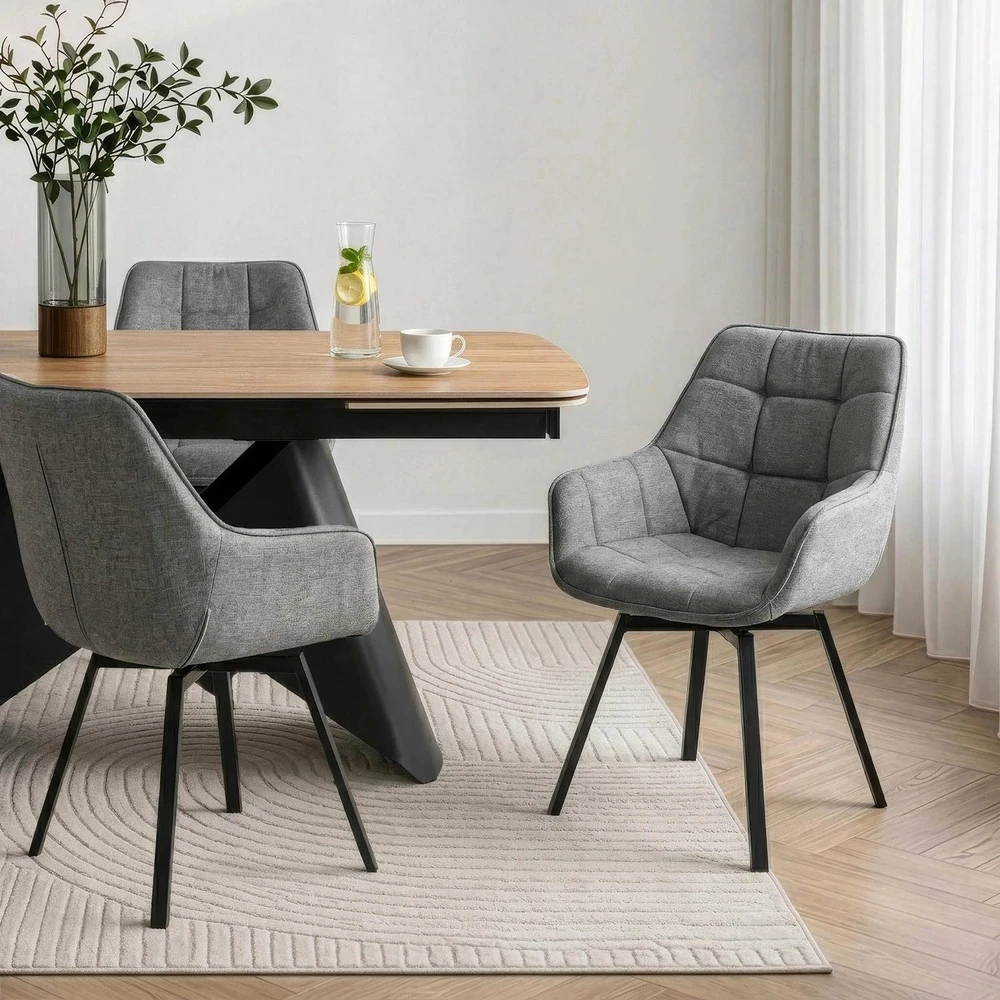 Mebel Elite Besisukanti kėdė LUNA 2, 57 × 57 × 90 cm, pilka