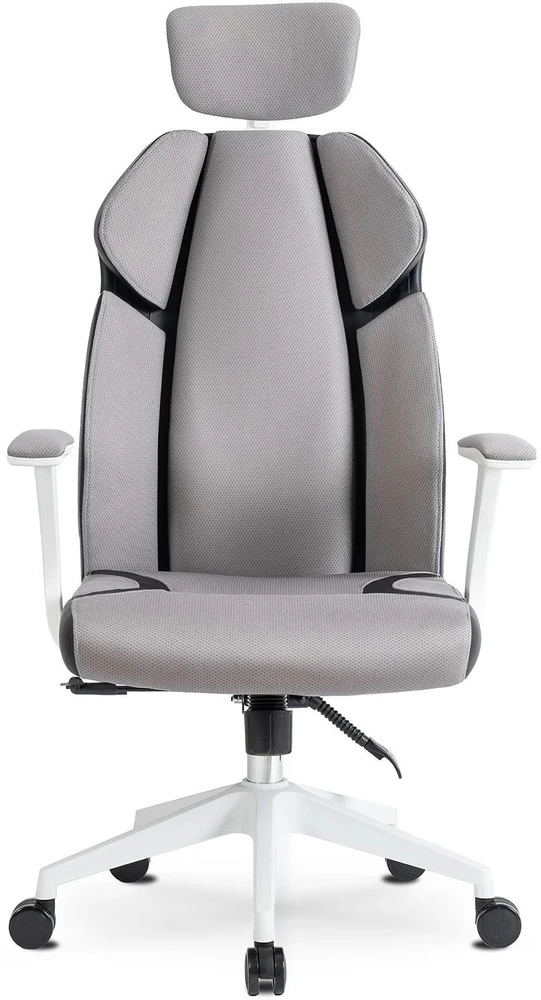 Mebel Elite Biuro kėdė DUNCAN, ergonominė, sukama, 72 × 65 × 134 cm, pilka / juoda