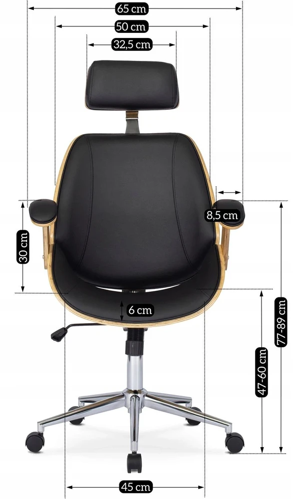 Mebel Elite Biuro kėdė FABIAN su TILT mechanizmu, auksinio ąžuolo ir juodos spalvos