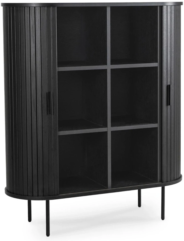 Mebel Elite Dviejų durų komoda su stumdomomis durimis, 100 cm, juoda