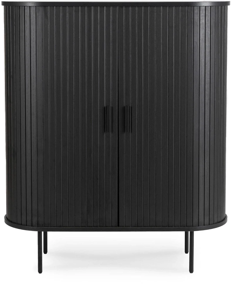 Mebel Elite Dviejų durų komoda su stumdomomis durimis, 100 cm, juoda
