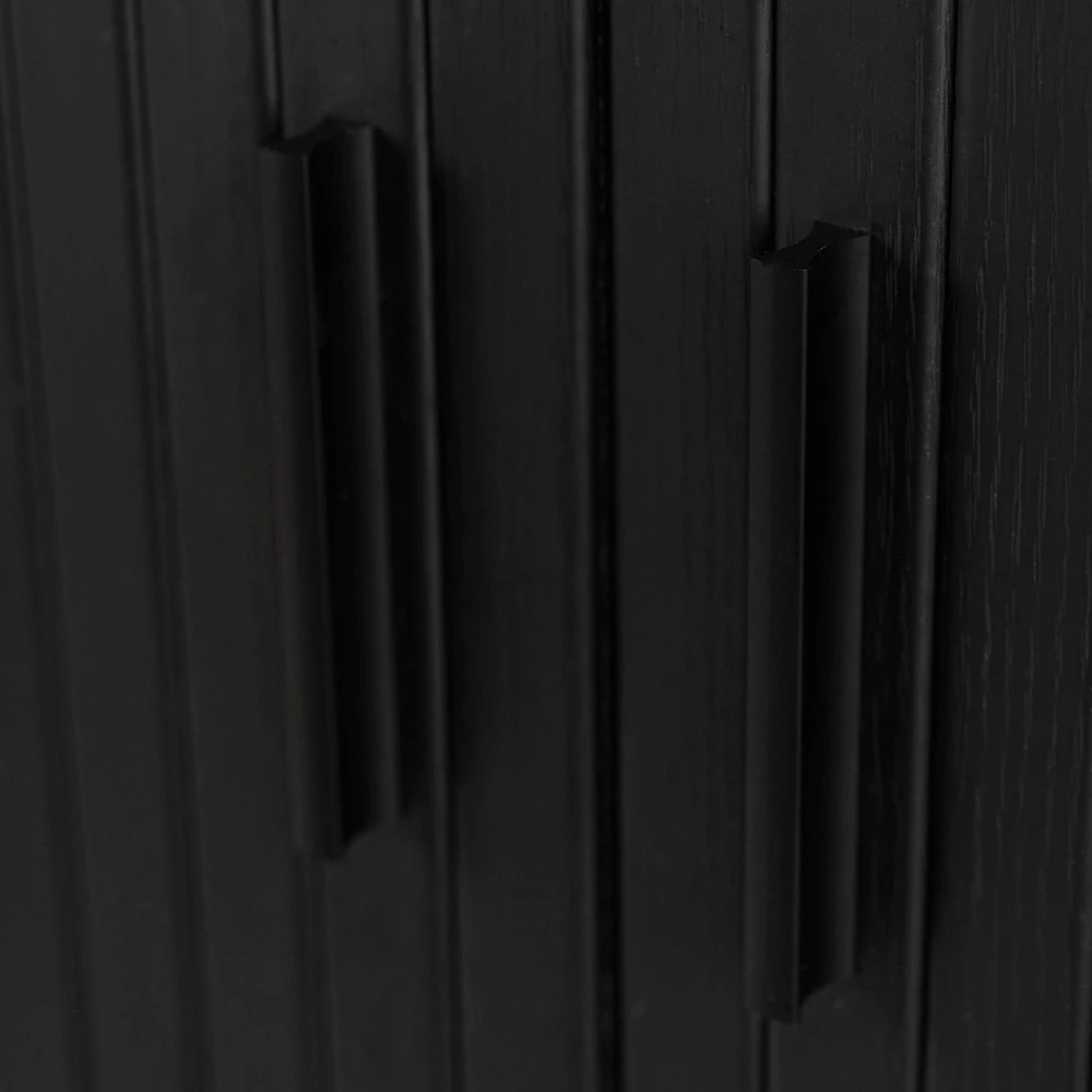 Mebel Elite Dviejų durų komoda su stumdomomis durimis, 100 cm, juoda