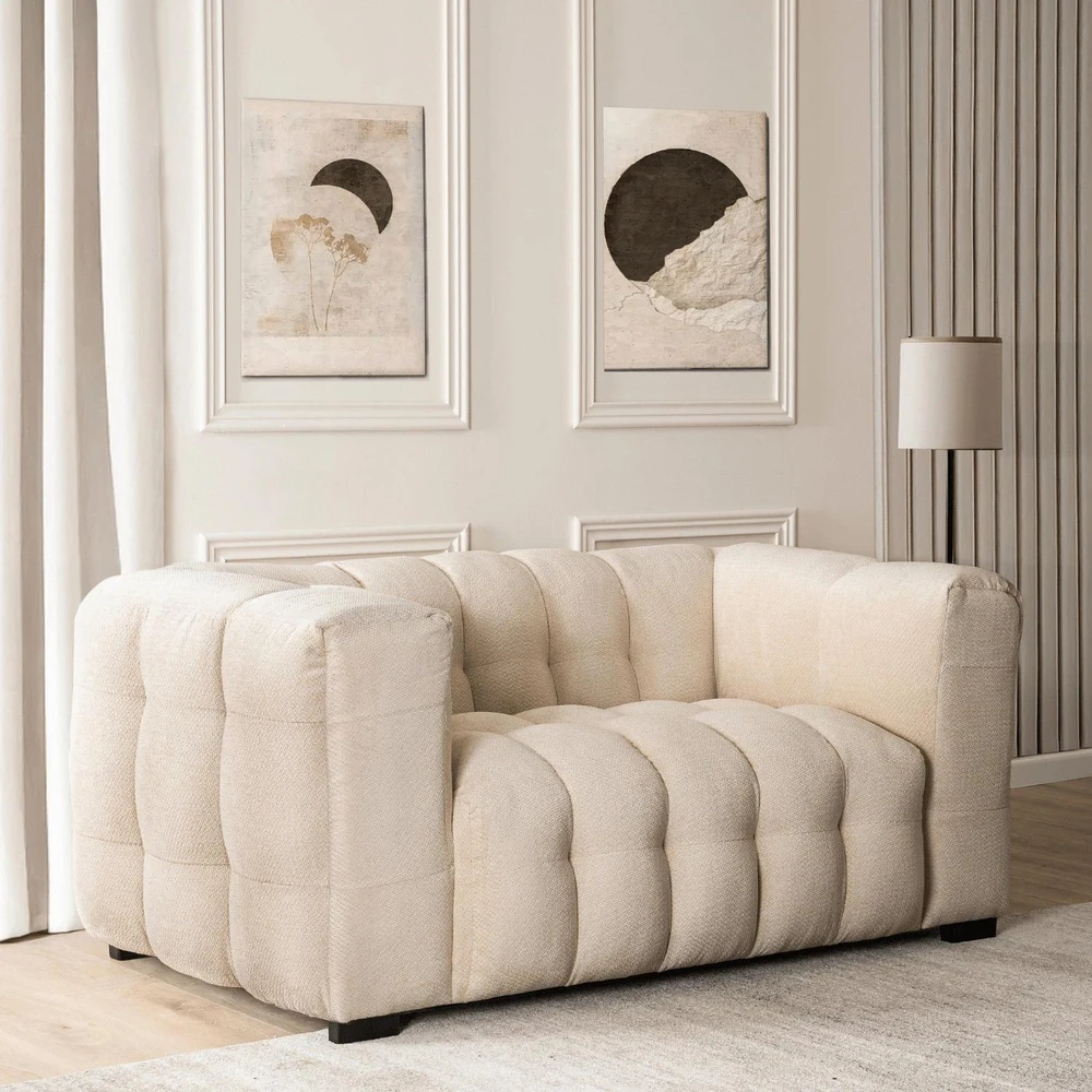 Mebel Elite Dvivietė sofa MODERNO, 170 × 105 cm, kreminė