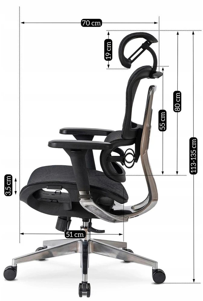 Mebel Elite Ergonominė biuro kėdė NINO, iki 126 kg, juoda