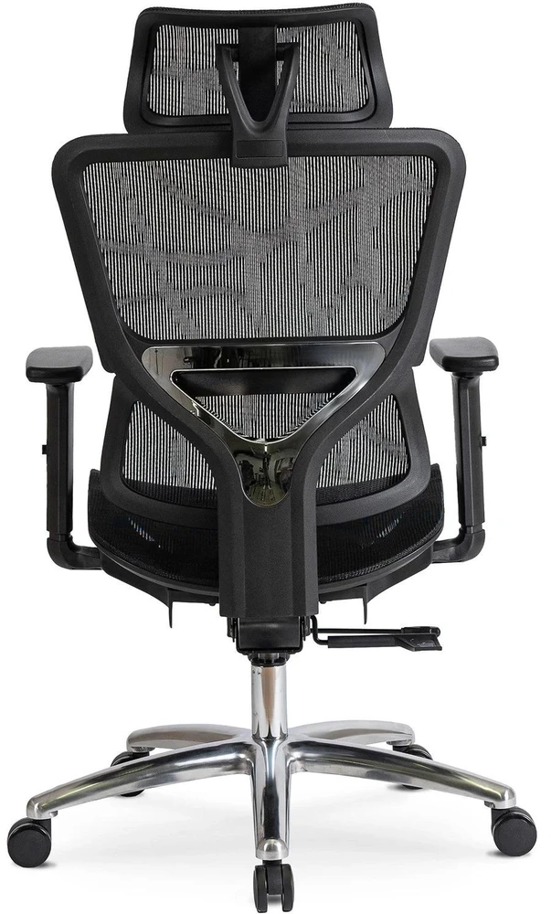 Mebel Elite Ergonominė biuro kėdė su porankiais ir galvos atrama, juoda