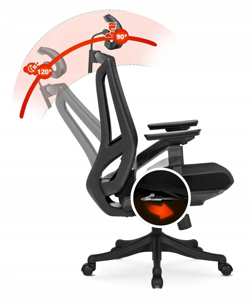 Mebel Elite Ergonominė biuro kėdė WILLY, juoda