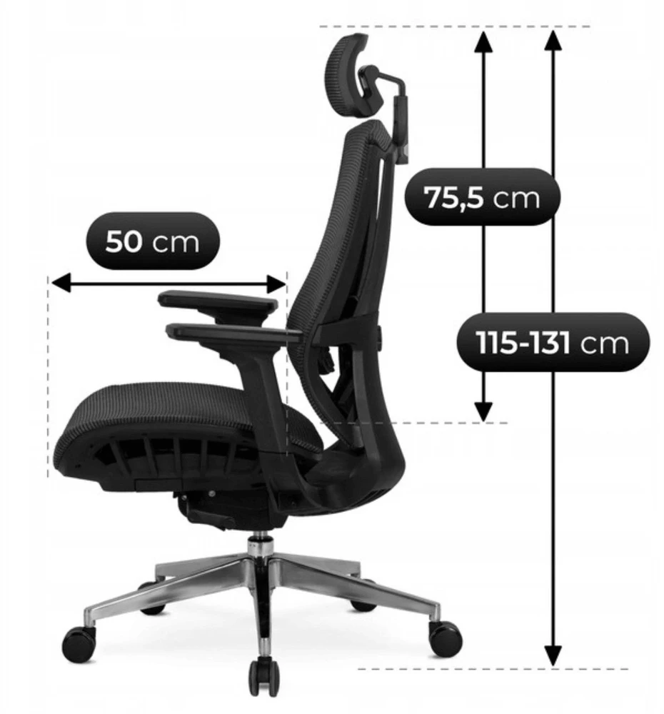 Mebel Elite Ergonominė pasukama kėdė DYLAN su TILT mechanizmu, juoda