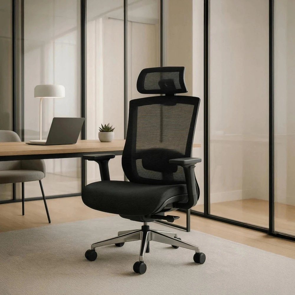 Mebel Elite Ergonominė pasukama kėdė DYLAN su TILT mechanizmu, juoda