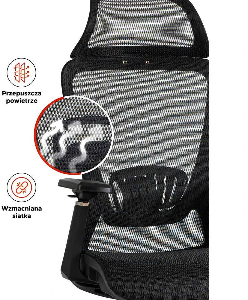 Mebel Elite Ergonominė pasukama kėdė LITOS, 126 kg, juoda