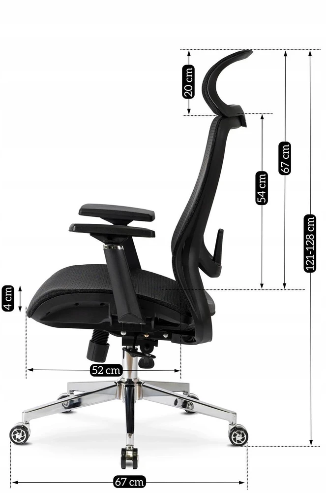 Mebel Elite Ergonominė pasukama kėdė LITOS, 126 kg, juoda