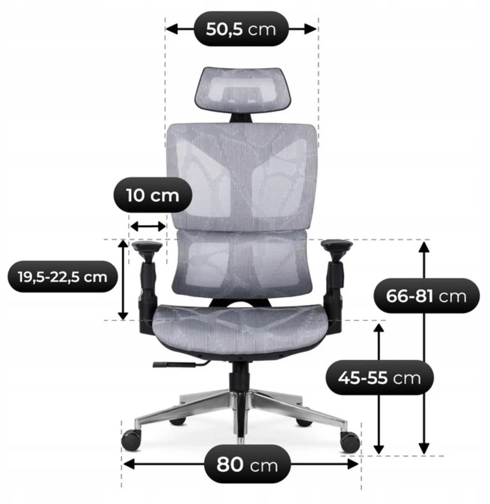 Mebel Elite Ergonominė pasukama kėdė MARTIN su TILT mechanizmu, pilka