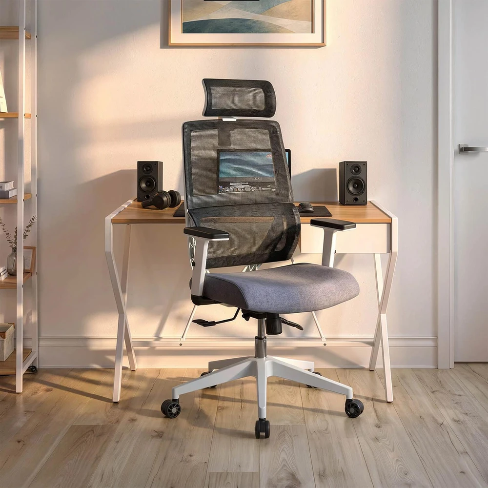 Mebel Elite Ergonominė pasukama kėdė NICKI, pilka