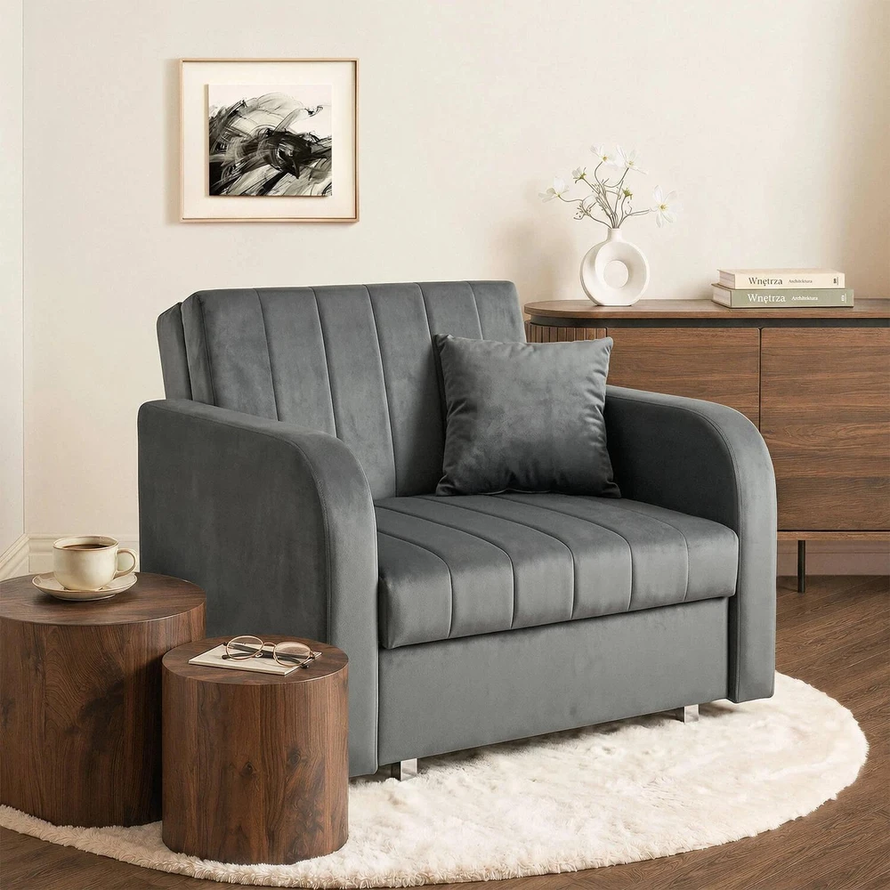 Fotelis Mebel Elite Foteliai-lovos VERO, 2 vnt., pilki