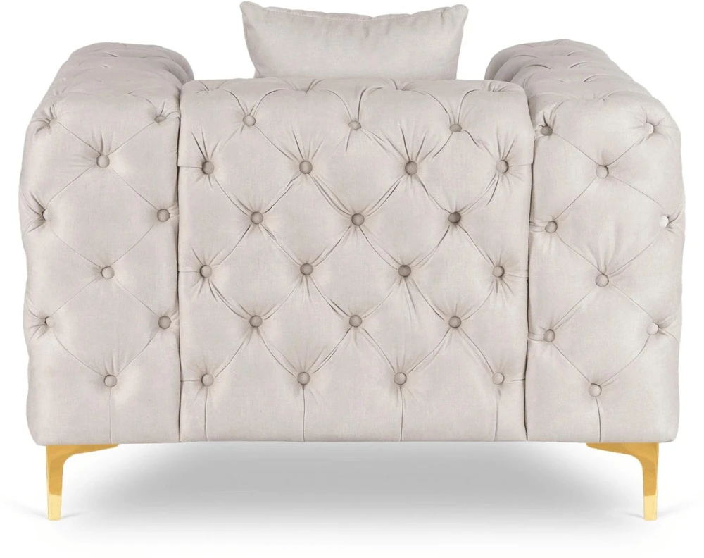 Sofa Mebel Elite Fotelis SORRENTO 1S, veliūrinis, 110 × 96 cm, kreminis