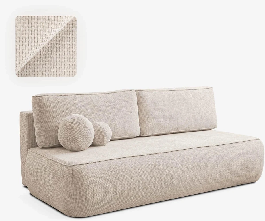 Mebel Elite Išskleidžiama sofa ARVETO, 207 × 86 cm, kreminė