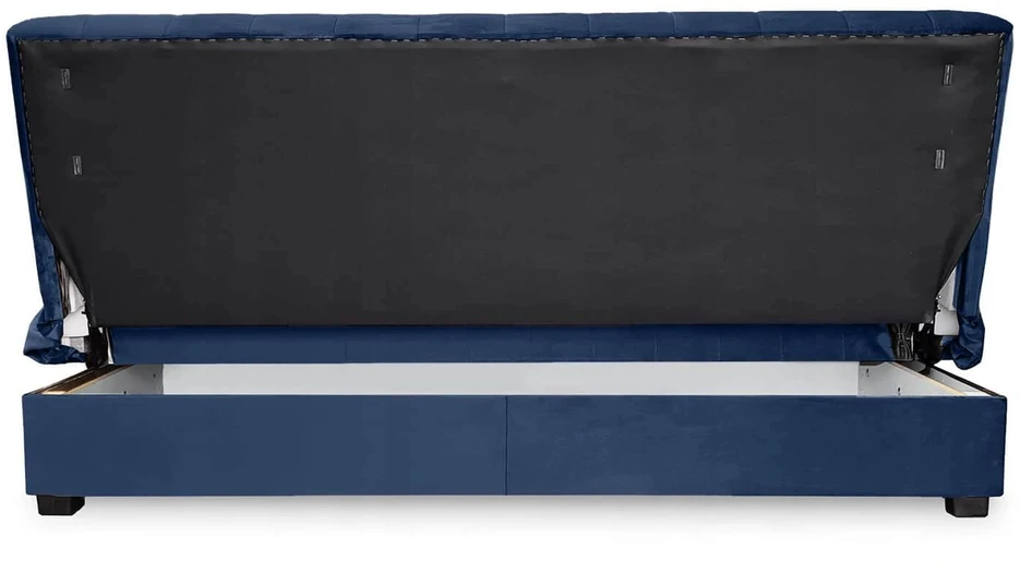 Mebel Elite Išskleidžiama sofa-lova, 191 cm, veliūrinė, tamsiai mėlyna