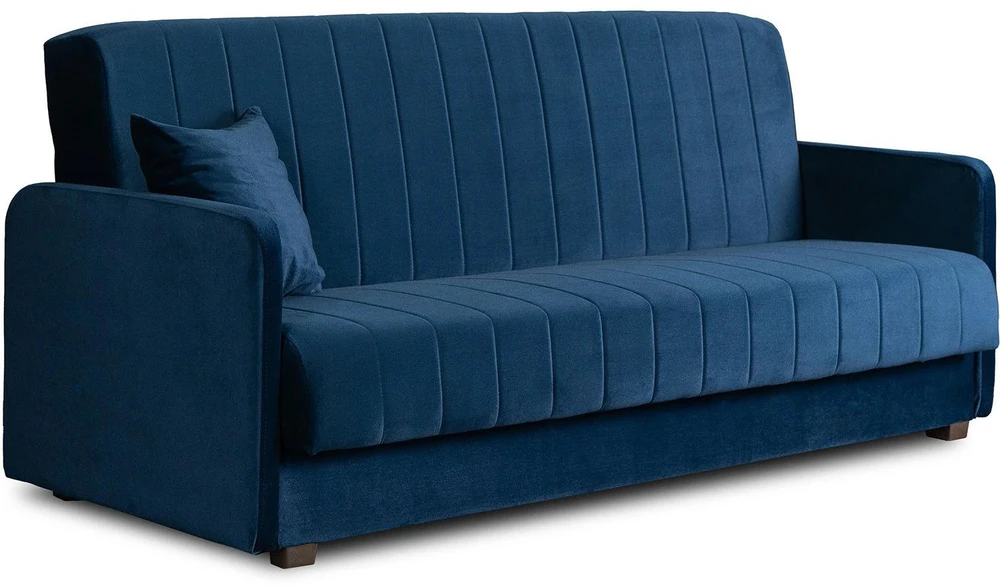 Mebel Elite Išskleidžiama sofa-lova, 198 cm, tamsiai mėlyna, veliūrinė