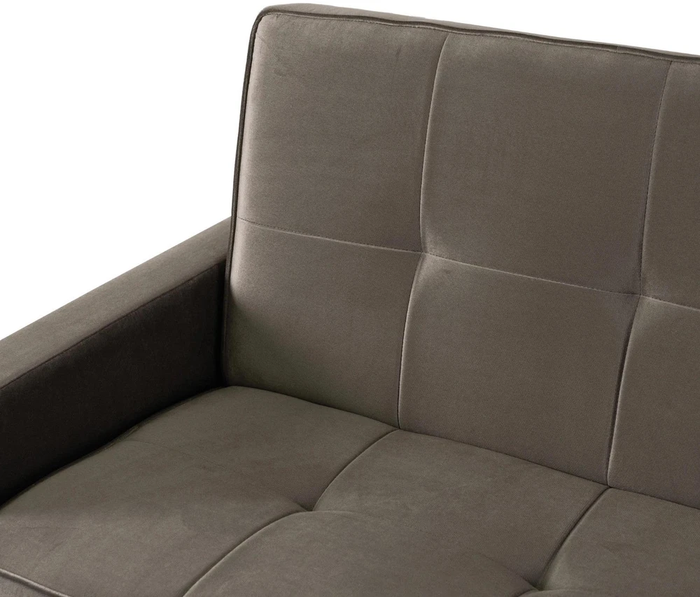 Mebel Elite Išskleidžiama sofa-lova ALUNA su patalynės dėže, 212 × 89 × 96 cm, smėlio spalvos